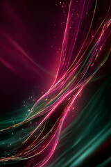 Abstract Vertical Composition of Swirling Neon Vapor