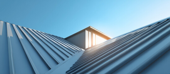 corrugated metal roof installed in a modern house