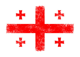 Georgia flag png. Isolated grunge brush stroke flag of Georgia illustration transparent png