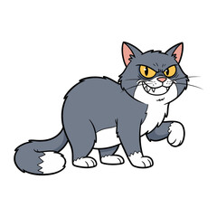 Fototapeta premium fierce cat character expression smiling