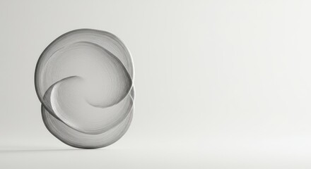 A minimalistic monochrome illustration featuring a faint, textured gray outline of an abstract object against a light background ,clean ,solid ,space
