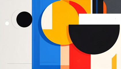 Abstract digital artwork with geometric shapes, vibrant colors, and cosmic starry background.