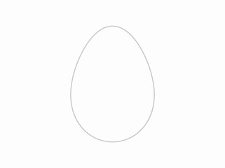 Simple Outline of an Egg Shape on a White Background.