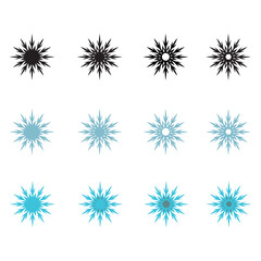 Snowflake set silhouette vector