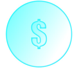 3D Dollar Sign Icon Realistic Digital Design for Apps Games and Finance