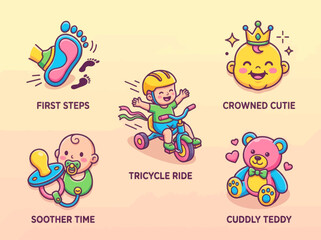 Adorable baby milestones and cute childhood moments collection.
