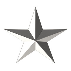 Shiny silver star isolated on a white background, perfect for design elements