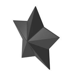Black star shape isolated on white background, perfect for design elements