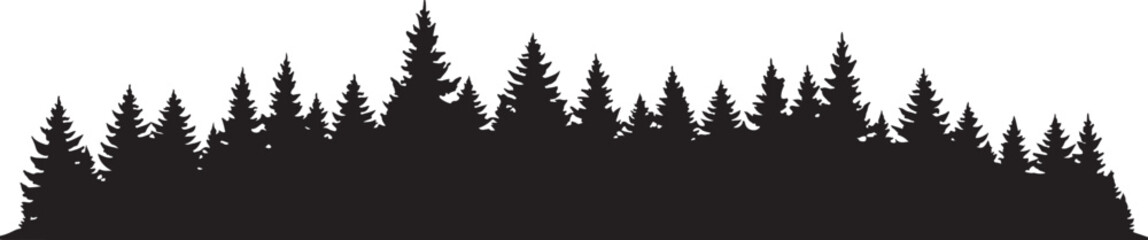 Fototapeta premium Forest Landscape Silhouettes 