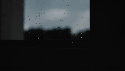 Naklejka premium 雨の窓とにじむ光 — Rainy Window with Blurred Light 