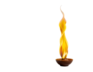 Realistic Flame in a Traditional Oil Lamp