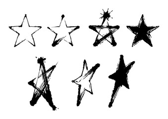 Brush Stroke Star Symbol – Sumi-e Style