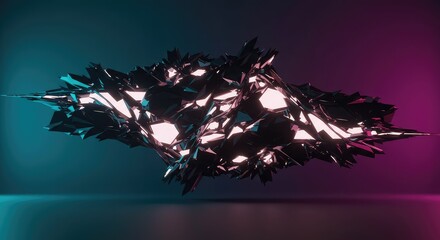 A digital void displaying a severe, abstract breakdown of spatial and temporal continuity, characterized by fractured light and warped geometry ,energy ,time warp ,disruption