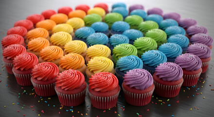 Delightful rainbow cupcakes offer a vibrant treat for celebrations and colorful events with an inclusive, joyful vibe for all to enjoy and share today