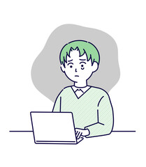 怒られて悲しいビジネスマンのイメージイラスト