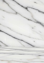 Obraz premium A stunning highly polished white marble surface background showing exceptional natural reflectivity and deep smooth texture with subtle gray veining ,marble ,subtle ,countertop