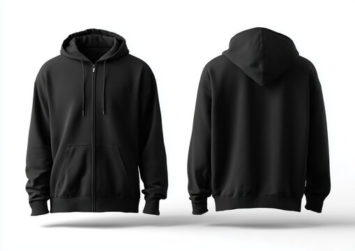 Black hoodie with a zipper on the front