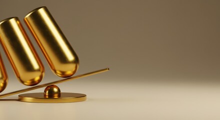 An elegant, polished golden pendulum swings smoothly, illustrating precise balance and the mathematical beauty of the Golden Ratio ,conceptual ,goldenmean ,timing