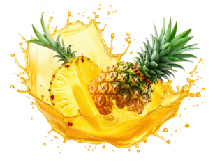 Pineapple splash fruit, slice, whole, & juice eruption