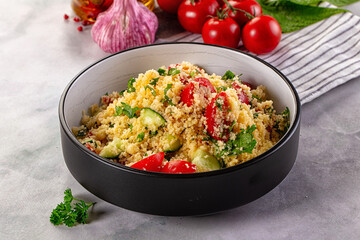 Cous cous with vegetables tabulle