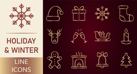 Holiday & Winter Line Icons