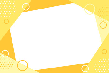 ポップなデザインのフレームイラスト（イエロー）