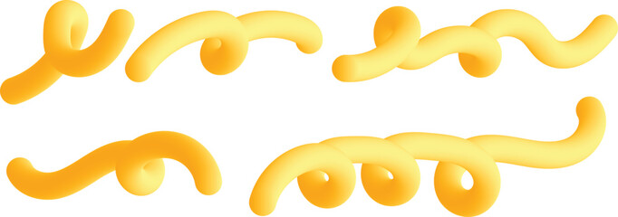 Abstract yellow fluid curved shapes in a modern 3d rendering