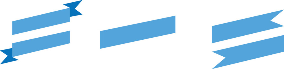 set of blue ribbon baner icon