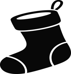 Cute Christmas Stocking Silhouette  Festive Holiday Gift Icon