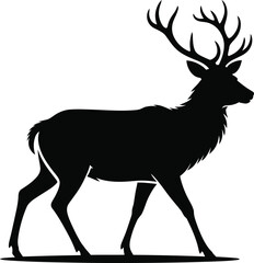 Christmas Reindeer Silhouette  Winter Deer Holiday Graphic