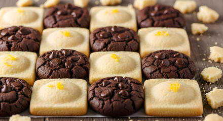 Enjoy these decadent chocolate chip cookies and lemon shortbread squares for your next catering event or social media food blog with a delectable treat