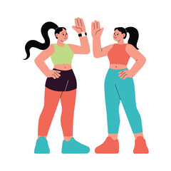 Fototapeta premium High-Five Vector Flat Illustration EPS 10 file