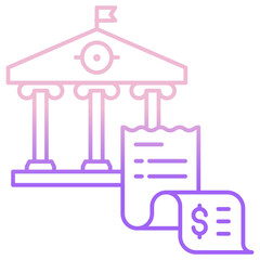 Outline Color bank Invoice icon