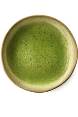 Green Ceramic Bowl Top View Round, Smooth Glaze, Minimal Dish for Food Styling