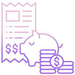 Outline Color Investment invoice icon