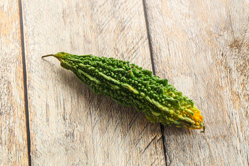Raw green exotic tropical bitter melon