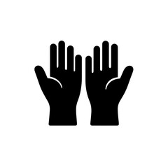 Fototapeta premium Protective medical gloves symbol in simple black flat style isolated on white background