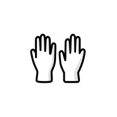 Fototapeta premium Pair of medical gloves icon in bold outlined flat style isolated on white background