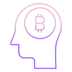 Outline Color bitcoin mind icon
