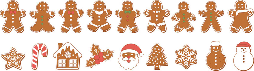 Assorted Christmas Gingerbread Cookies and Decorations Collection woman