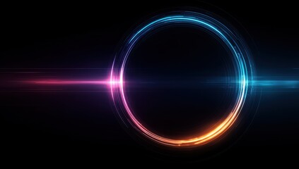 Obraz premium Circle with a blue and red glow