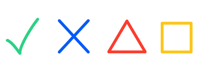 シンプルなチェック・ばつ・三角・四角マーク