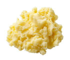 Creamy mashed potato pile isolated on transparent background