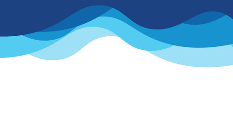 Abstract seamless sea waves layered vector background. Blue ocean waves. Water wave pattern design. modern design