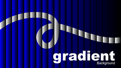 Modern Dark Blue Wavy Gradient Background, Abstract Curved Line and Ribbed Glass Backdrop, Vector Illustration