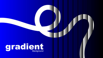 Modern Blue Wavy Gradient Background, Abstract Curved Line and Ripple Glass Backdrop, Vector Illustration