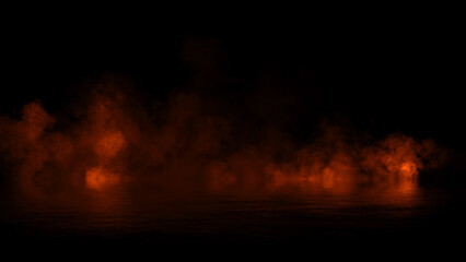 Abstract smoke steam moves on black background texture . The concept of aromatherapy. Reflections on water. Stock illustration.