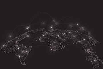 Worldwide Data Communication and Internet Network Concept
