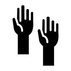 RaisedHand Vector Glyph Icon Design