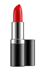 Fototapeta premium Red lipstick tube opening beauty cosmetic makeup product